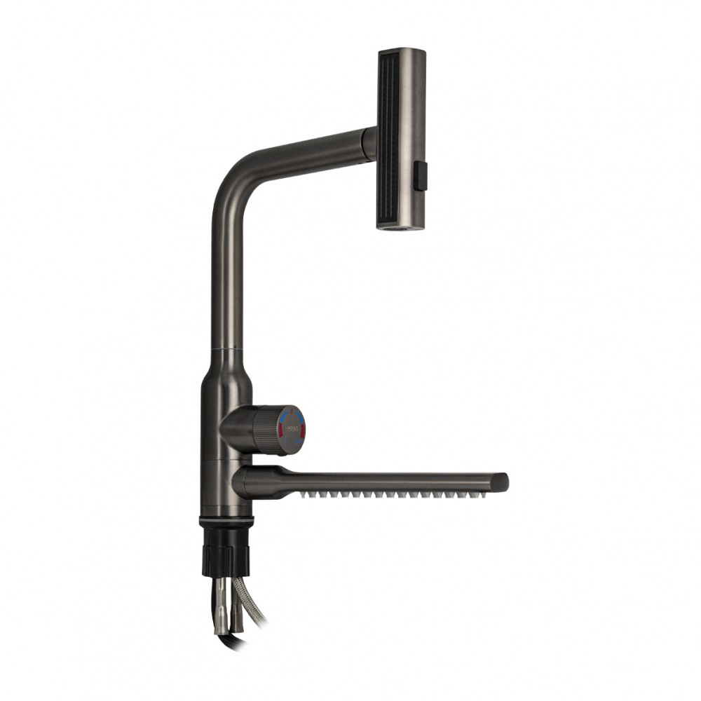 Смеситель для кухни Г-образный с поворотной вытяжной лейкой мат.золото 9134 Смеситель для кухни Г-образный с поворотной вытяжной лейкой мат.золото 9134