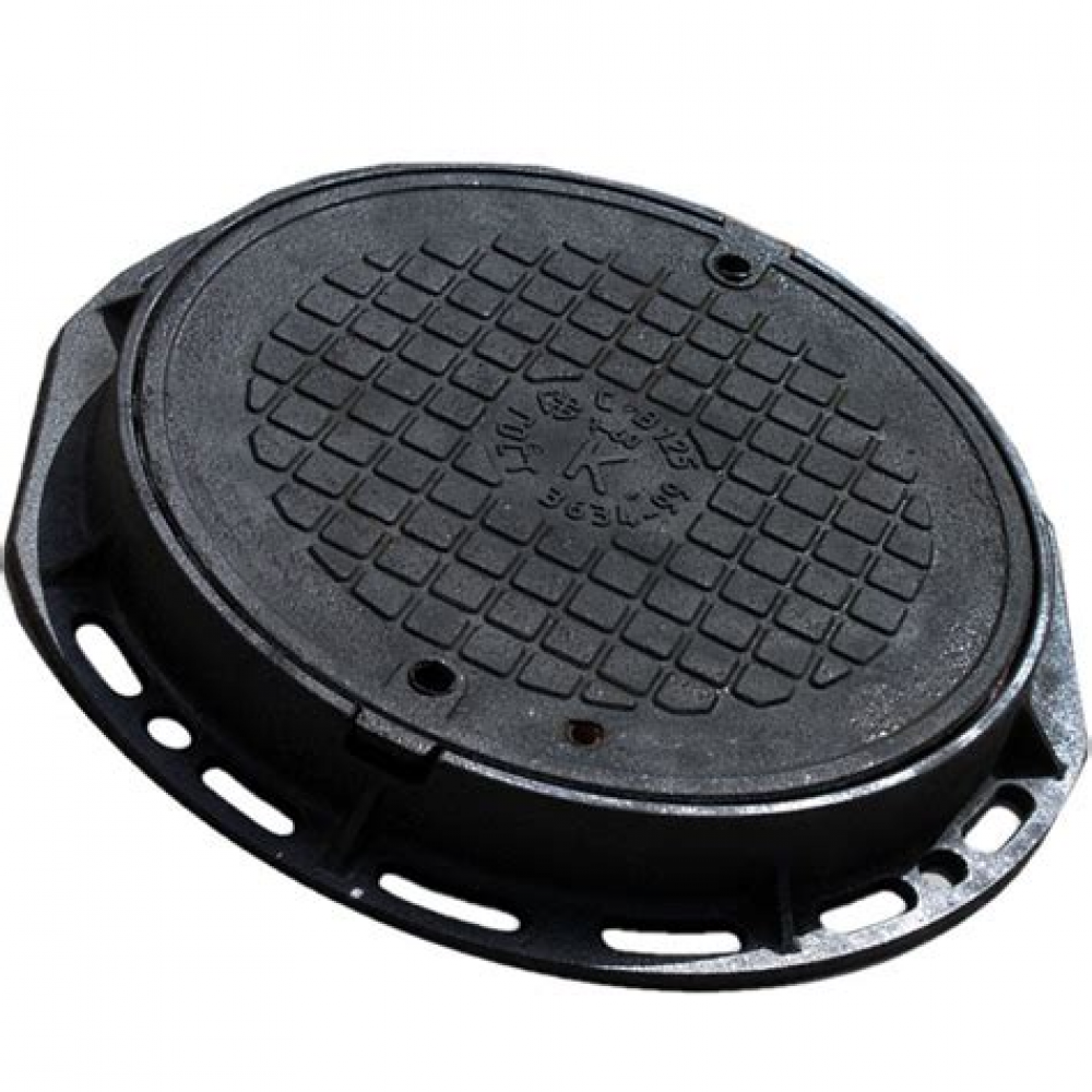 Люк канализац.чугунный средний С(В125) 12,5т с запорным устройством