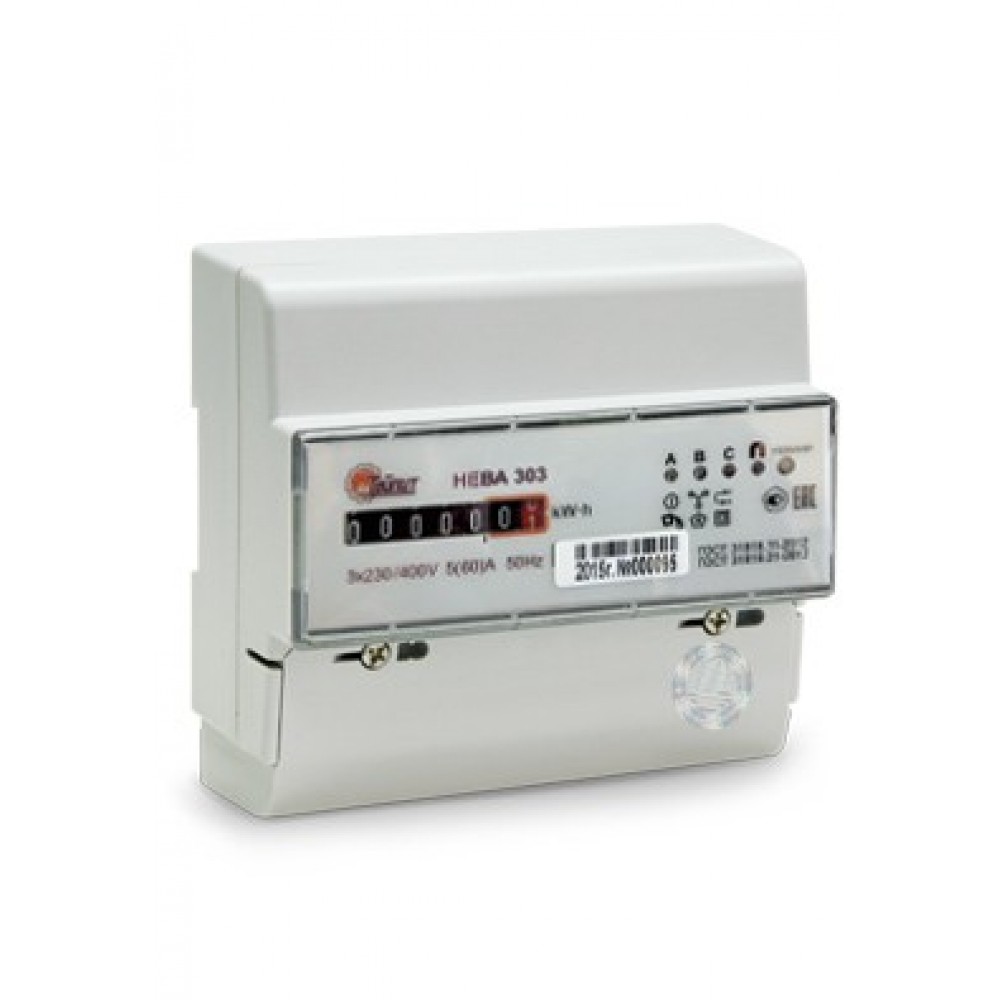 Счетчик эл. Нева 303, 5- 50,60А,3*220В, 1SO,3ф мех.DIN