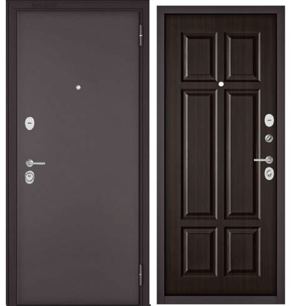 Дверь метал. Черное зеркало 2050*960мм левая 