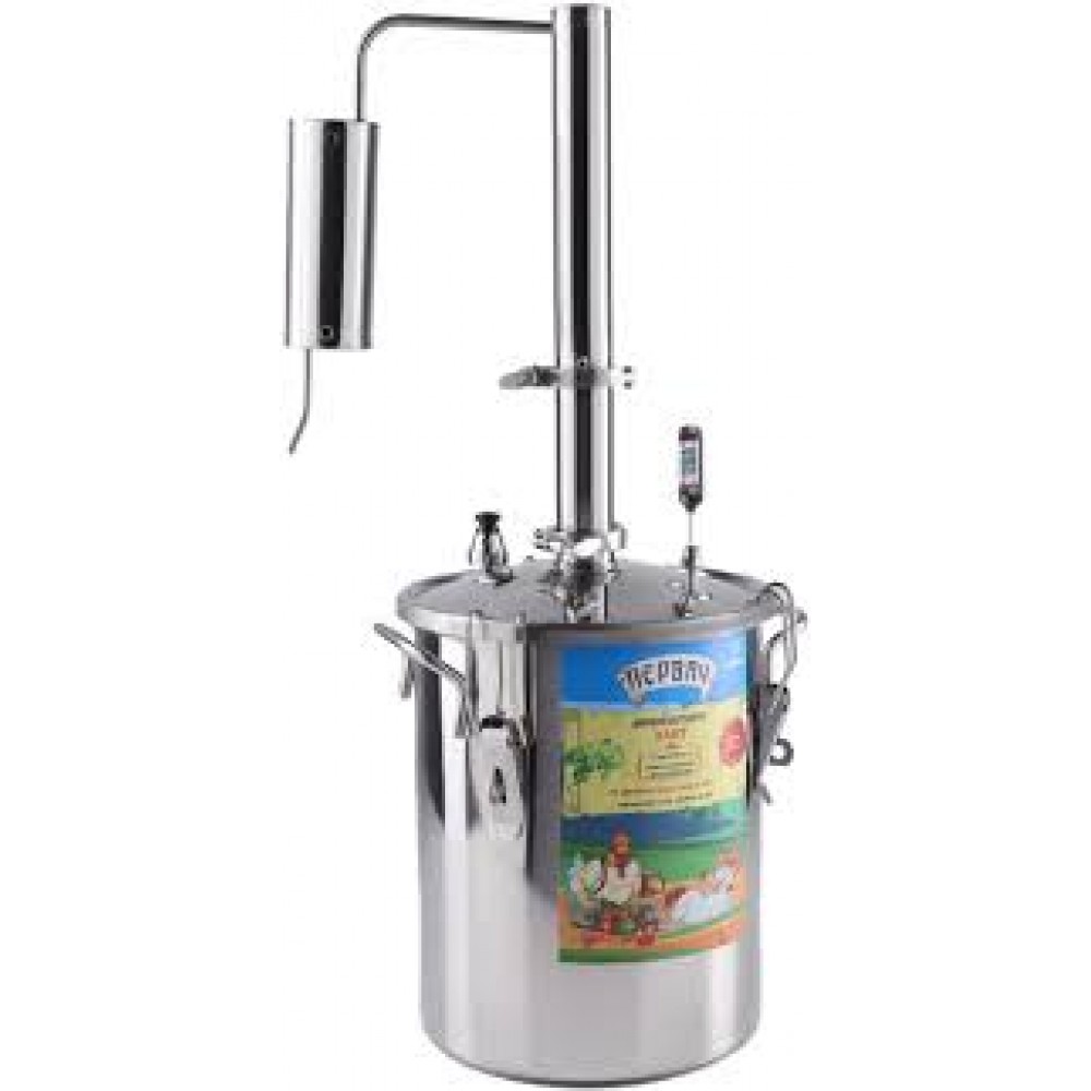 Дистиллятор ПЕРВАЧ Супер-Элит 20л, термометр, клапан давления, сухопарник, охладитель АКЦИЯ 15% Дистиллятор ПЕРВАЧ Супер-Элит 20л, термометр, клапан давления, сухопарник, охладитель АКЦИЯ 15%