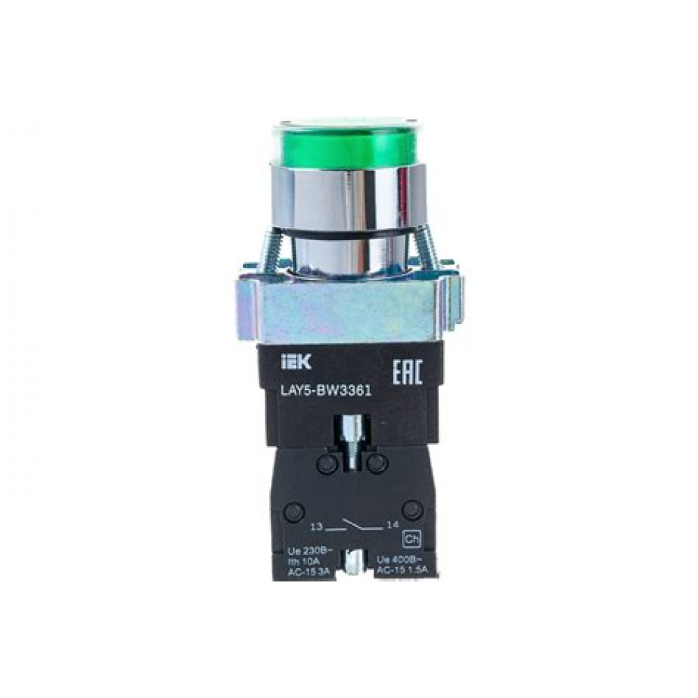Кнопка LAY5-BW3361 с подсветкой зеленый 1з ИЭК