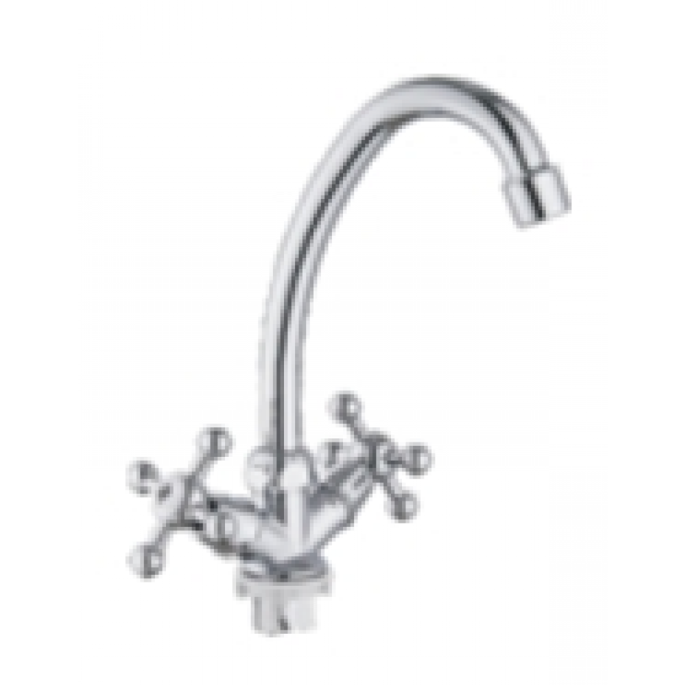 Смеситель для кухни Cronwil силумин высокий излив маховик CB330-49