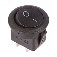 Выключатель (авто) ON-OFF 250V 6А (2с) черный круглый 36-2550