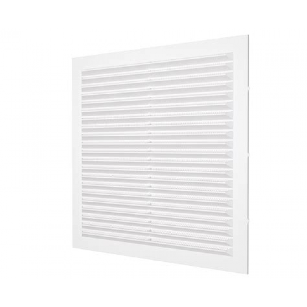 Решетка пластиковая 200*300 белая, с сеткой (3841)