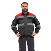 Костюм Респект мужской летний серый/черный р.52-54 182-188 (КОС821-312)