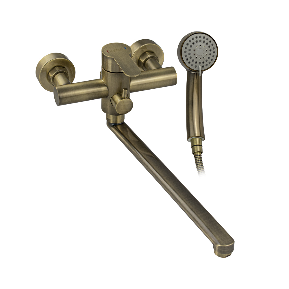 Смеситель для ванны MAGNUS длинный нос Бронза 92291 Смеситель для ванны MAGNUS длинный нос Бронза 92291