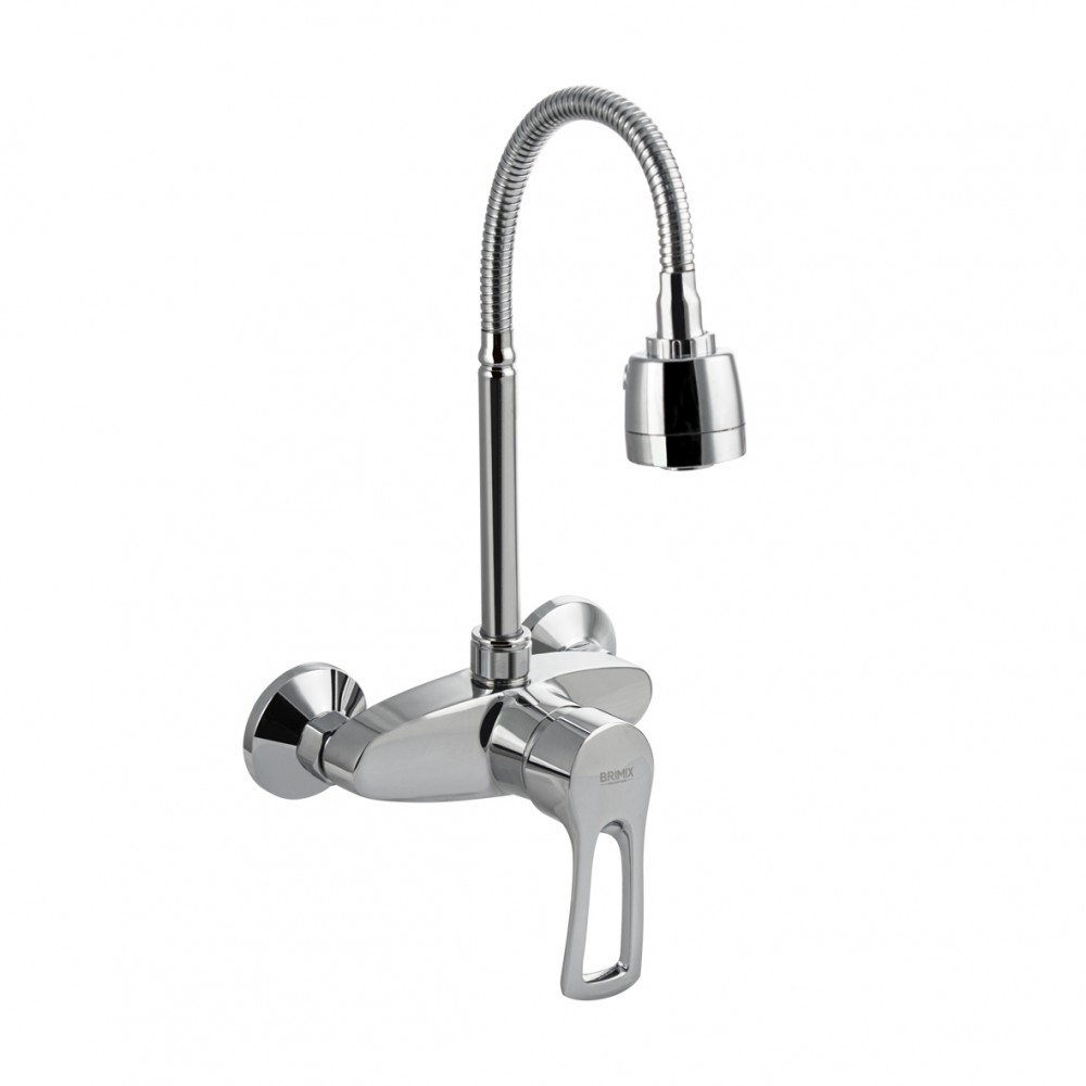 Смеситель для раковины от стены с гибким изливом (3501) Смеситель для раковины от стены с гибким изливом (3501)