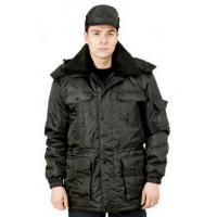 Куртка Охранник мужская черный р.60-62 рост5/6 утепленная укорочен.