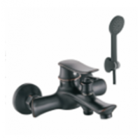 Смеситель для ванны POTATO силумин короткий излив черный/бронза P30139HG