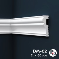 Плинтус потолочный молдинг DM 02 (60*21 мм), полимер ХХХ
