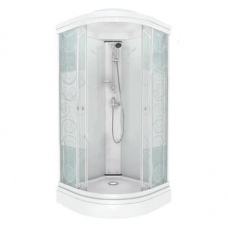 Душевая кабина Стандарт А   90х90 ПОЛОСЫ полукруг., низ. поддон