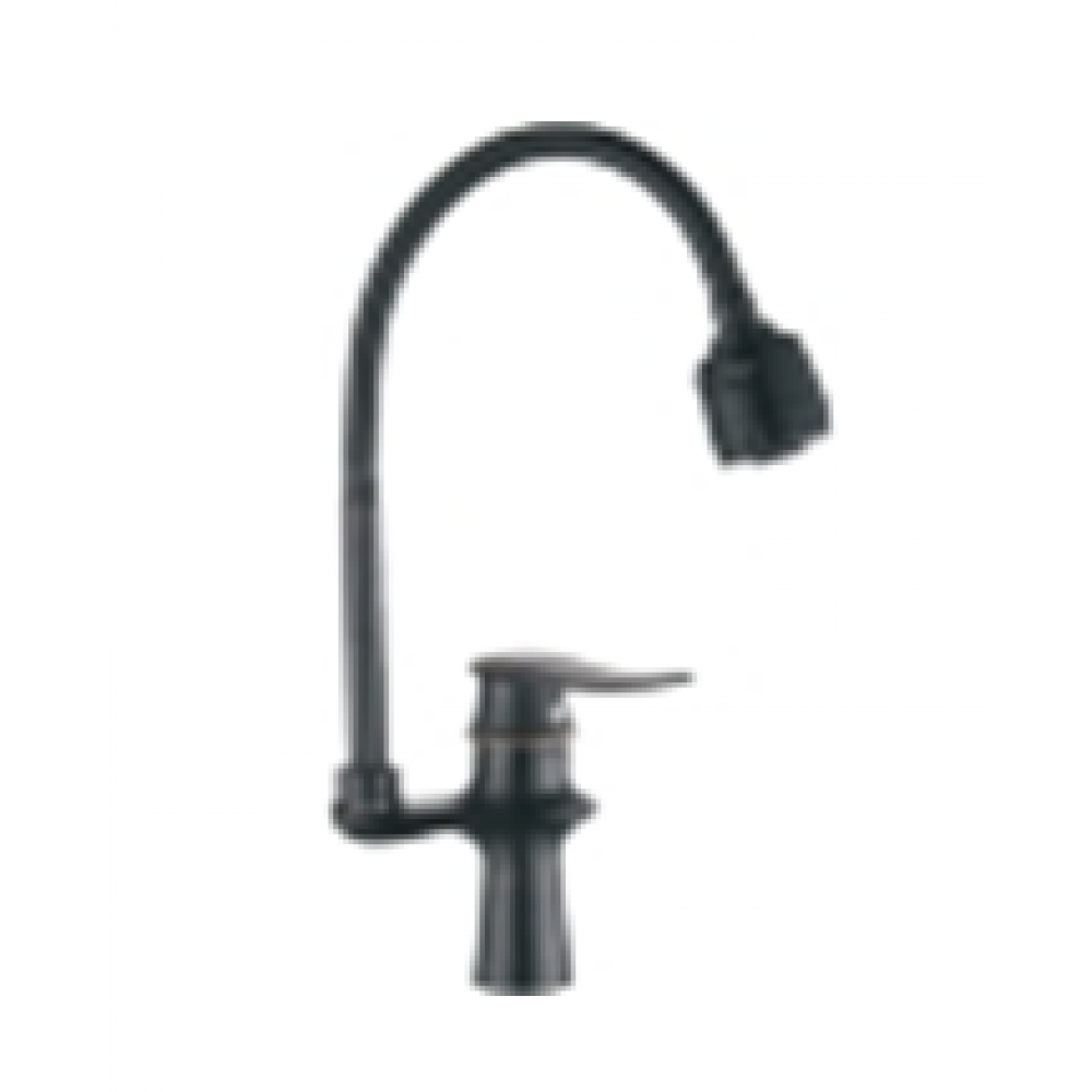 Смеситель для кухни POTATO силумин гибкий излив черный/бронза P58139HG