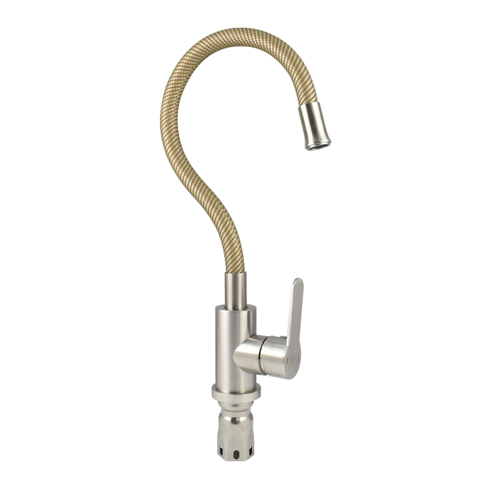 Смеситель для кухни гибкий гусак бежевый (9220) Смеситель для кухни гибкий гусак бежевый (9220)