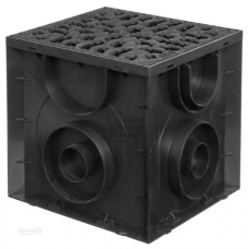 Дождеприемник пластиковый квадратный ДП-25.25 с решеткой, корзиной 