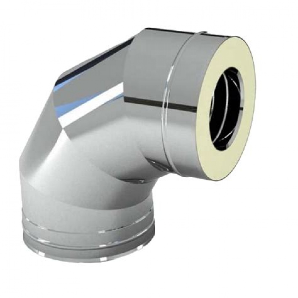 Колено Термо 90* Ф200*115 (н/ж. ст. 0,5 мм + оцинк)