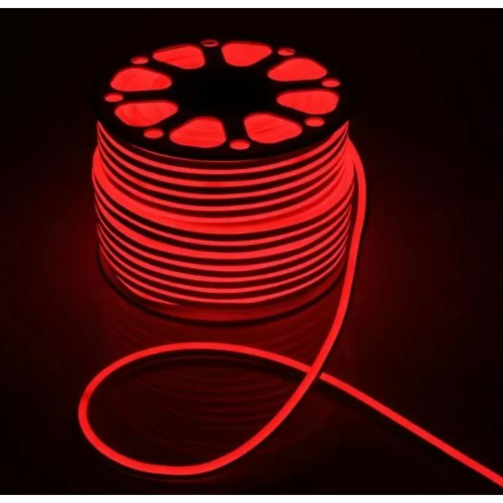 Гибкий неон 220В 9,6Вт/м IP67 красный 504213