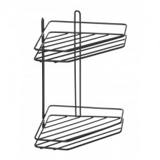 Полка д/ванной угловая  ZOLLEN POLYETHER-2 черная трапеция (466718)