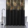 Шторка для ванной 180*180 Золотые перья на черном, без колец 01-107 Шторка для ванной 180*180 Золотые перья на черном, без колец 01-107