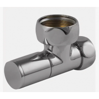 Вентиль для полотенцесушителя угловой 1"х3/4" гайка-гайка ручка хром