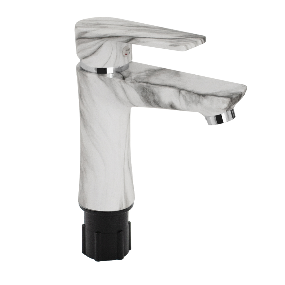 Смеситель для раковины из пластика АБС Белый Мрамор (580)