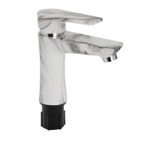 Смеситель для раковины из пластика АБС Белый Мрамор (580)