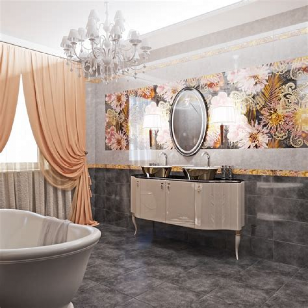 Плитка панно Princess черный 01 600х750 1с ХХХ АКЦИЯ 30%