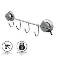Держатель для полотенец 4 крючка FORA  ATLANT вакуумная присоска хром A004
