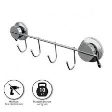 Держатель для полотенец 4 крючка FORA  ATLANT вакуумная присоска хром A004