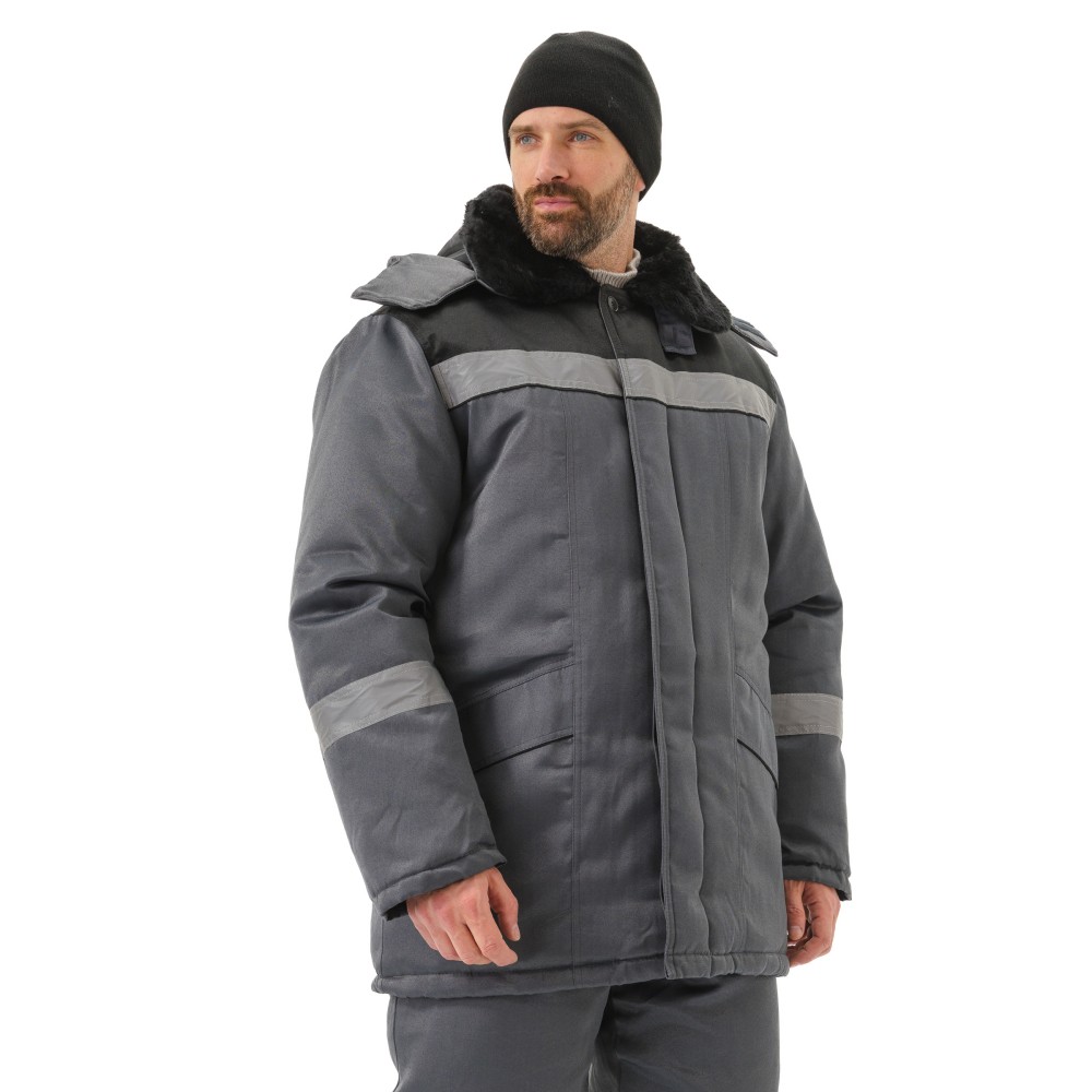 Костюм ВЬЮГА зимний куртка/полукомб. т.серый/чёрный р.56-58 170-176 Костюм ВЬЮГА зимний куртка/полукомб. т.серый/чёрный р.56-58 170-176