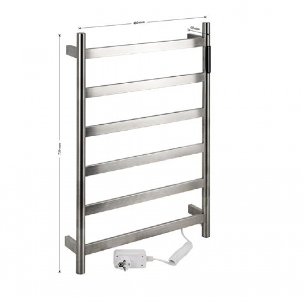 Полотенцесушитель элекрический 480х730х90 75W Лесенка с таймером хром 44044