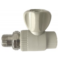 ППР Кран радиаторный прямой 20х1/2" серый (60/10) 10149020Г