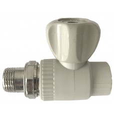 ППР Кран радиаторный прямой 20х1/2" серый