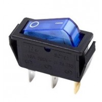 Выключатель (авто) ON-OFF 250V 15А (3с) синий с подсветкой 