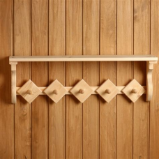 Вешалка-полка Треугольник 5-ти рожковая 50*33*24см липа (12-480)