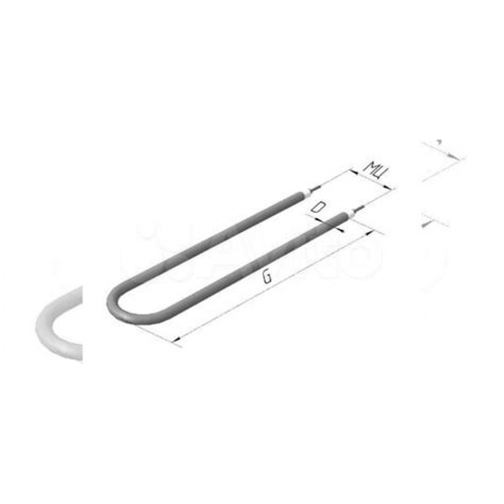 ТЭН U-образный,2,0кВт,220В,резьба1/2"