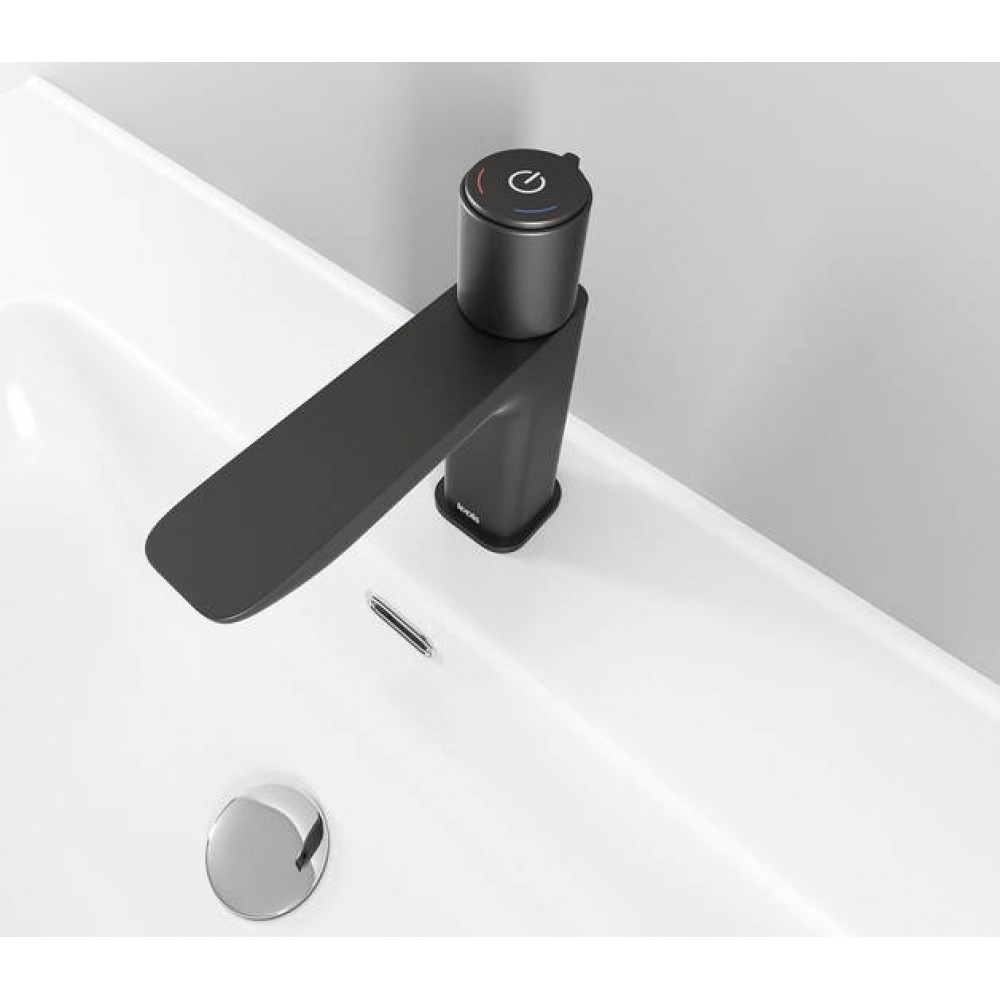 Смеситель для умывальника с инновационным управлением IDDIS графит SLIGMBTi01