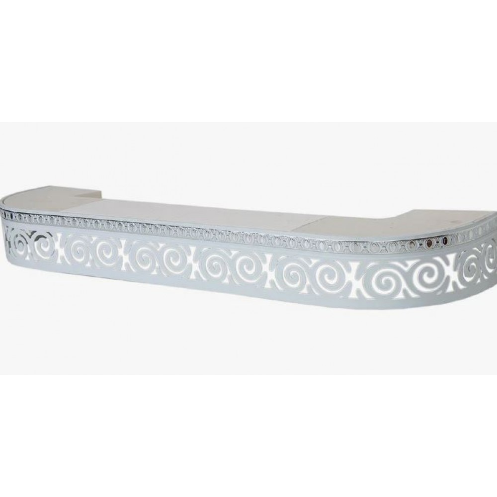 Карниз потолочный 3-рядный Завиток Серебро белый 240см РАСПРОДАЖА ХХХ Карниз потолочный 3-рядный Завиток Серебро белый 240см РАСПРОДАЖА ХХХ