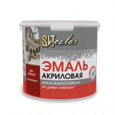 Эмаль акриловая по дереву и металлу Красная RAL 3020 ВИТ color полуглянцевая 1кг 64389 