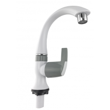 Кран пластик. на одну воду АБС серый (608)