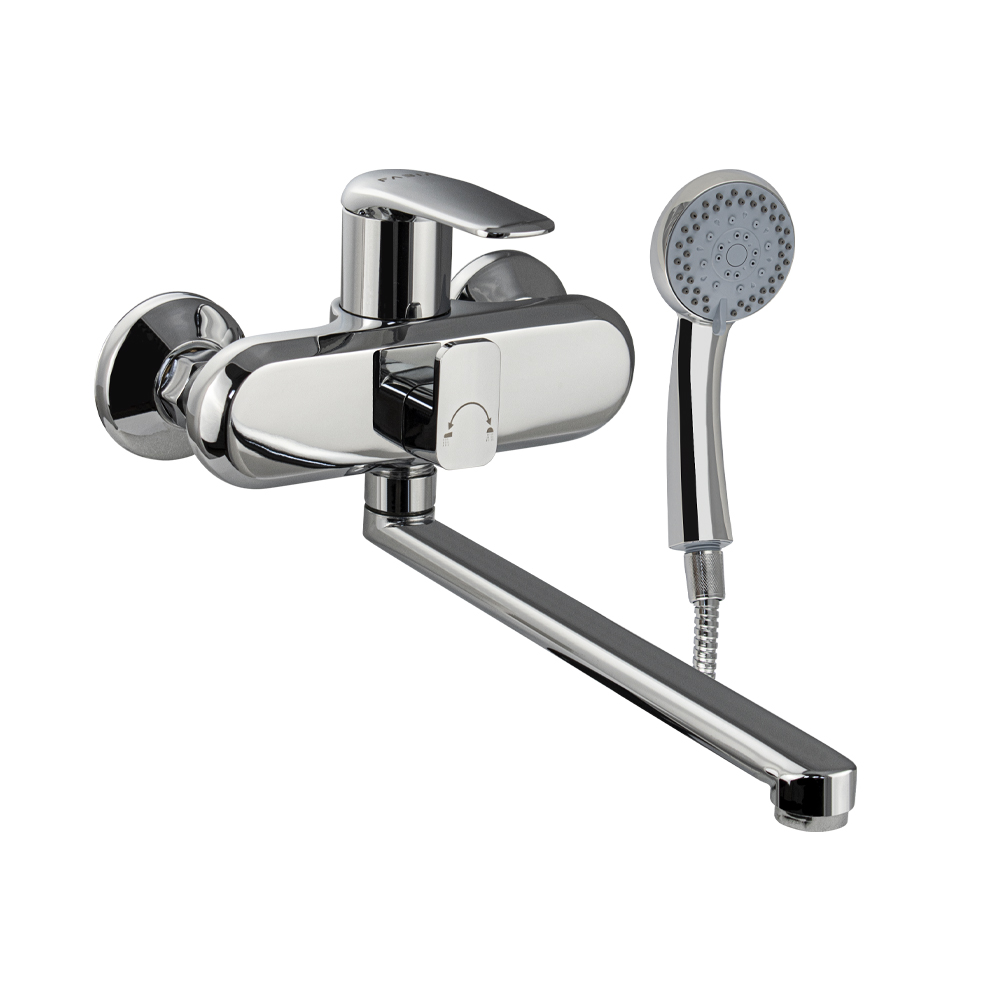 Смеситель для ванны FABIA с длинным плоским изливом 9681