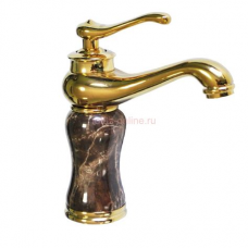 Смеситель д/раковины, мрамор с золотом 