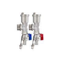 Тройник-наконечник с воздухоотводчиком и сливным краном TIM M306-4