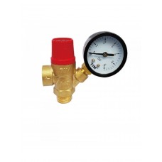 Клапан предохран.с манометром красный 1/2 г-ш 1,5б TIM BL4802-1.5
