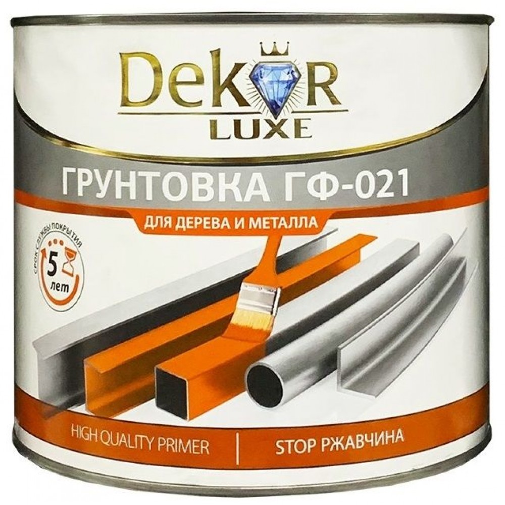 Грунтовка по металлу ГФ-021 Красно-коричн Dekor 0,8 кг 60-495