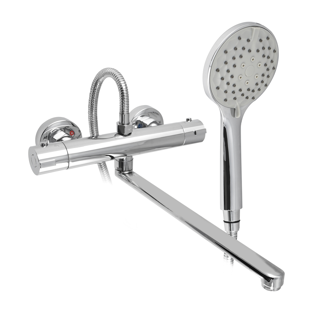 Смеситель для ванны, длинный излив с Термостатом, корпус латунь (3298) ХХХ АКЦИЯ 20%