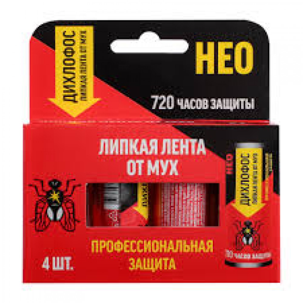Лента липкая от мух 4шт/упак Дихлофос Нео