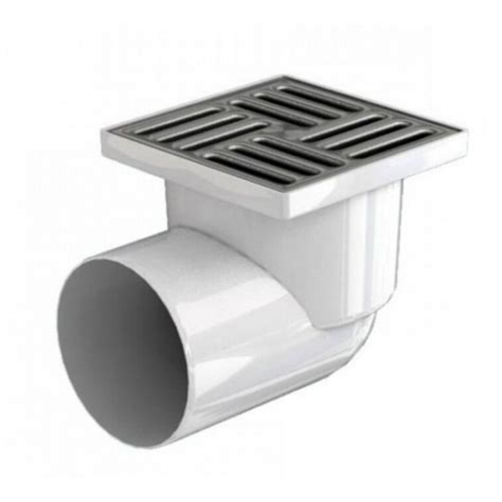 Трап 110мм 150х150 мм вертикальный корпус пластик решетка металл VF.031.110K.150.01 Трап 110мм 150х150 мм вертикальный корпус пластик решетка металл VF.031.110K.150.01