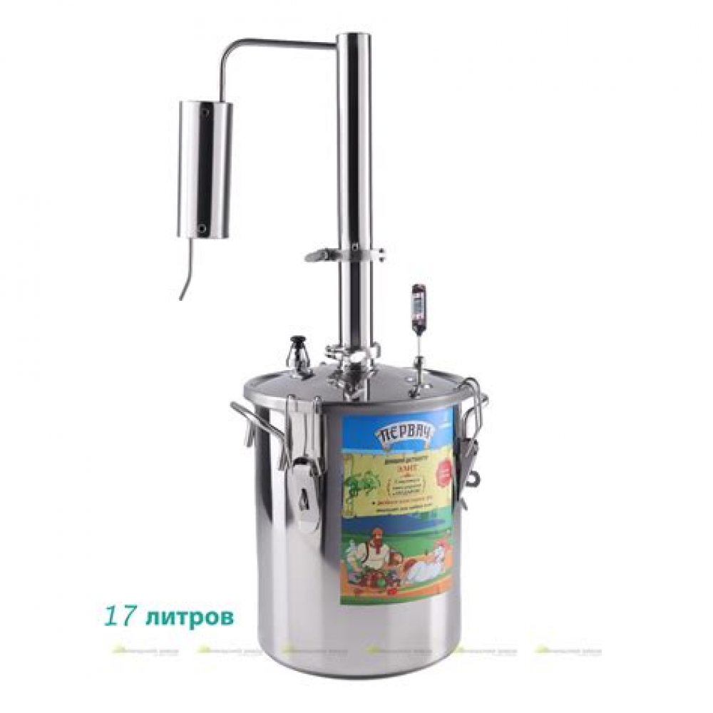 Дистиллятор ПЕРВАЧ Элит-Аромат 17л,термометр,клапан давления,слив отходов,разб. сухопарник АКЦИЯ 15% Дистиллятор ПЕРВАЧ Элит-Аромат 17л,термометр,клапан давления,слив отходов,разб. сухопарник АКЦИЯ 15%