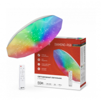 Светильник потолочный светодиодный COMFORT DIAMOND-RGB 55Вт 3000-6500к 385х75 с пультом